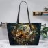 Wilds animals with dream catcher leather tote bag