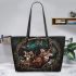 Wilds animals with dream catcher leather tote bag