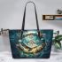 Wilds flying animals with dream catcher leather tote bag