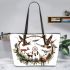 Wilds flying animals with dream catcher leather tote bag