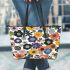 Flowers in the style of maru aronson different colors Leather Tote Bag, Totes, Crossbody, Purse: Bag Gift Idea for Girlfriend, Sitter, Birthday, Women ,Daughter, Mama, Ladies