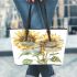 A watercolor illustration of dragonfly with sunflowers leather Chic Stylish Tote Bag & Women Totes: Perfect Gift for Girlfriend | Crossbody, Purse, Handbag