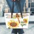 A watercolor illustration of dragonfly with sunflowers leather Chic Stylish Tote Bag & Women Totes: Perfect Gift for Girlfriend | Crossbody, Purse, Handbag