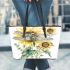 A watercolor illustration of dragonfly with sunflowers leather Chic Stylish Tote Bag & Women Totes: Perfect Gift for Girlfriend | Crossbody, Purse, Handbag