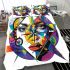 Abstract a woman's face with abstract shapes and lines bedding set