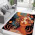 Abstract art encounter with woman area rugs carpet