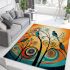 Abstract birds in unity depict abstract bird diversity area rugs carpet