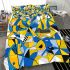 Abstract blue and yellow geometric masterpiece bedding set