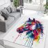 Abstract colorful horse head area rugs carpet