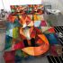 Abstract cubist fox geometric shapes bedding set