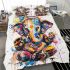 Abstract graffiti art in the style of victor bedding set