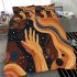 Abstract illustration of an outstretched hand bedding set