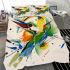 Abstract painting of an abstract toucan bedding set