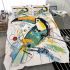 Abstract painting of an abstract toucan bedding set