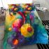 Abstract painting of colorful abstract shapes bedding set