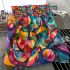 Abstract painting of colorful abstract shapes bedding set