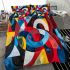Abstract painting with various shapes bedding set