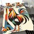 Abstract rooster with simple shapes and lines bedding set