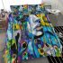 Abstract watercolor painting of surreal shapes and patterns bedding set