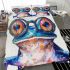 Acrylic painting of a funny frog wearing big glasses bedding set