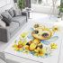 Adorable baby honey bee with big eyes area rugs carpet