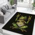 Adorable smiling green frog sitting area rugs carpet