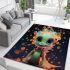 Adventurous mermaid in bubbles area rugs carpet