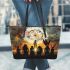 Affican people with dream catcher leather tote bag