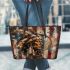 American bisson with dream catcher leather tote bag