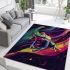 An artistic illustration of a frog in vibrant colors area rugs carpet