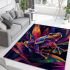 An artistic illustration of a frog in vibrant colors area rugs carpet