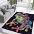 An illustration of a psychedelic frog area rugs carpet
