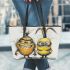 And yellow grinchy smile toothless like rabbit toothless leather tote bag