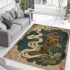 Anthropomorphic frog smoking area rugs carpet