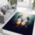 Artistic butterfly in a colorful garden area rugs carpet