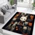 Assembly of cats black and white harmony area rugs carpet