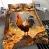 Autumn majesty rooster in the forest bedding set