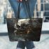 Awsome skull and dream cathcer leather tote bag