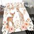 Baby animals in a floral style with a cute deer bedding set