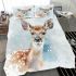 Baby deer in the snow bedding set