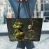 baby grinchy smile and dancing skeleton king Leather Tote Bag