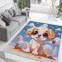 Beachside balloon delight for the dog area rugs carpet