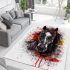 Beautiful black horse head area rugs carpet