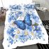 Beautiful blue butterfly with flowers bedding set
