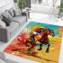 Beautiful brown horse running area rugs carpet