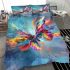 Beautiful colorful butterfly with wings made of feathers bedding set