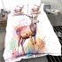 Beautiful deer full body standing on the ground bedding set