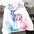 Beautiful deer in the style of watercolor bedding set