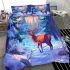 Beautiful deer in the winter forest bedding set