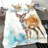 Beautiful deer watercolor splashes bedding set